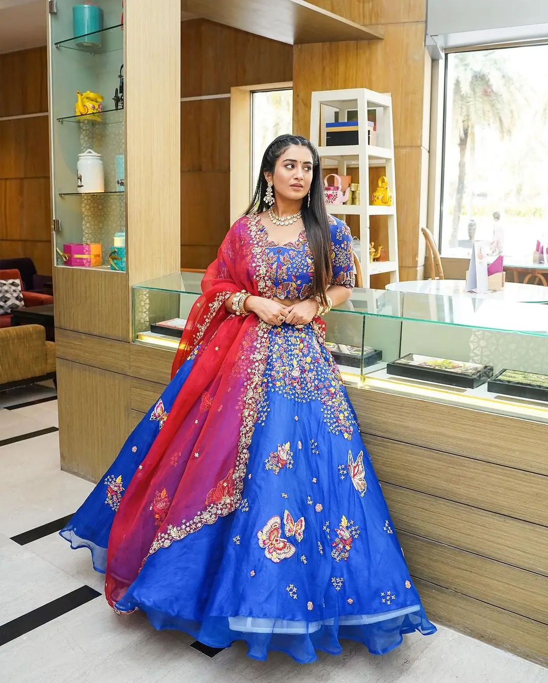 Tollywood Actress Rashi Singh Images in Blue Lehenga Choli